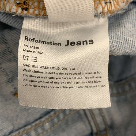 Reformation Stevie Ultra High Rise Straight Leg Jean In Tahoe Destroyed‎ - Picture 8 of 8